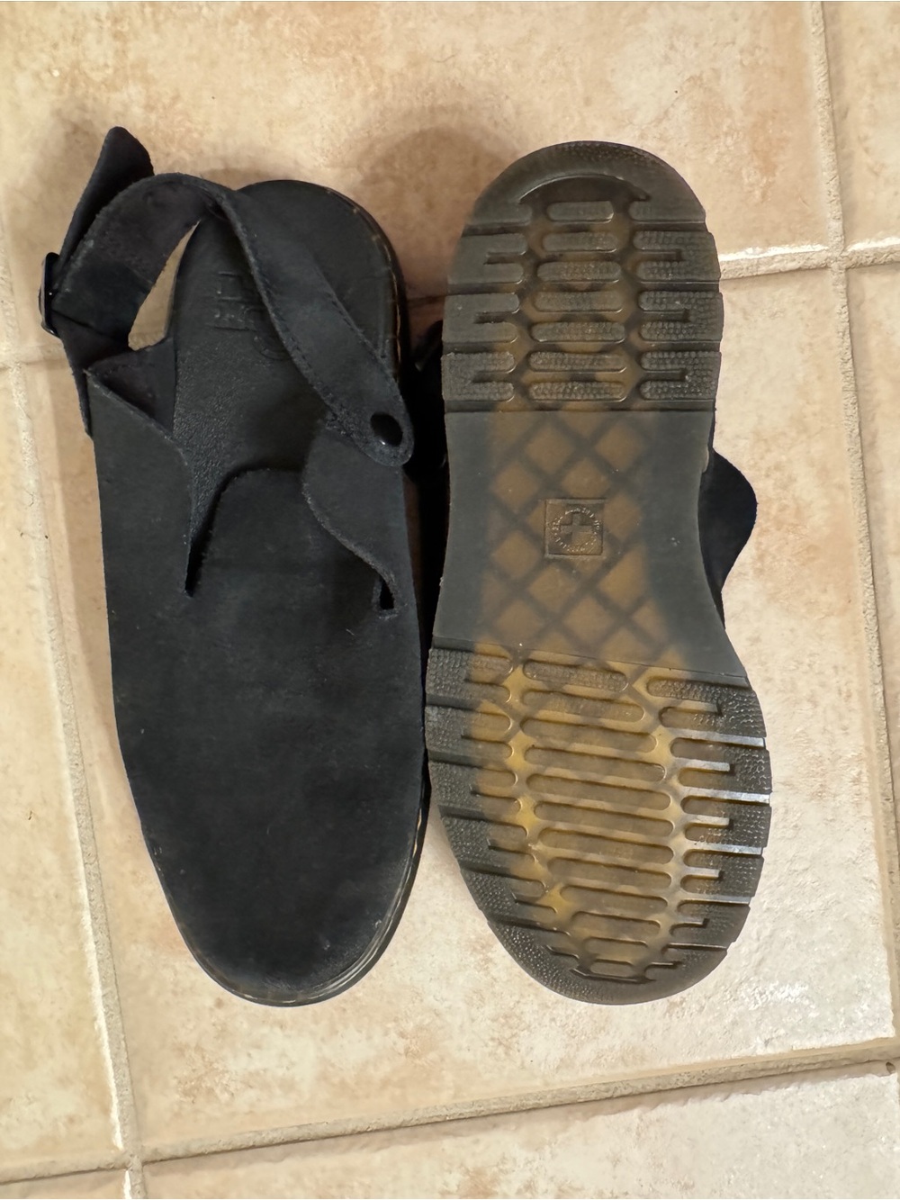 Dr. Martens Black Suede Clogs
